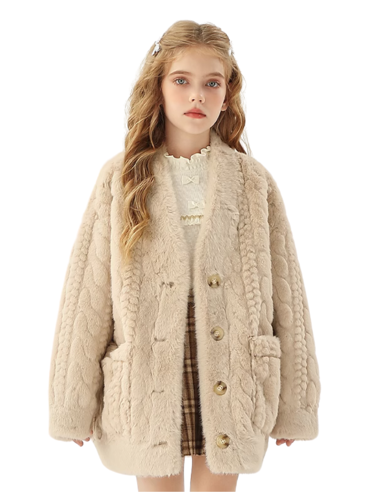 儿童皮草外套秋冬