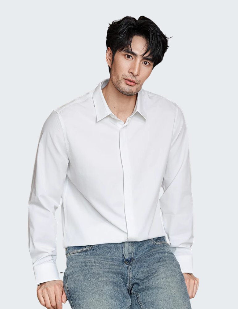 Bamboo fiber solid color business non-iron shirt