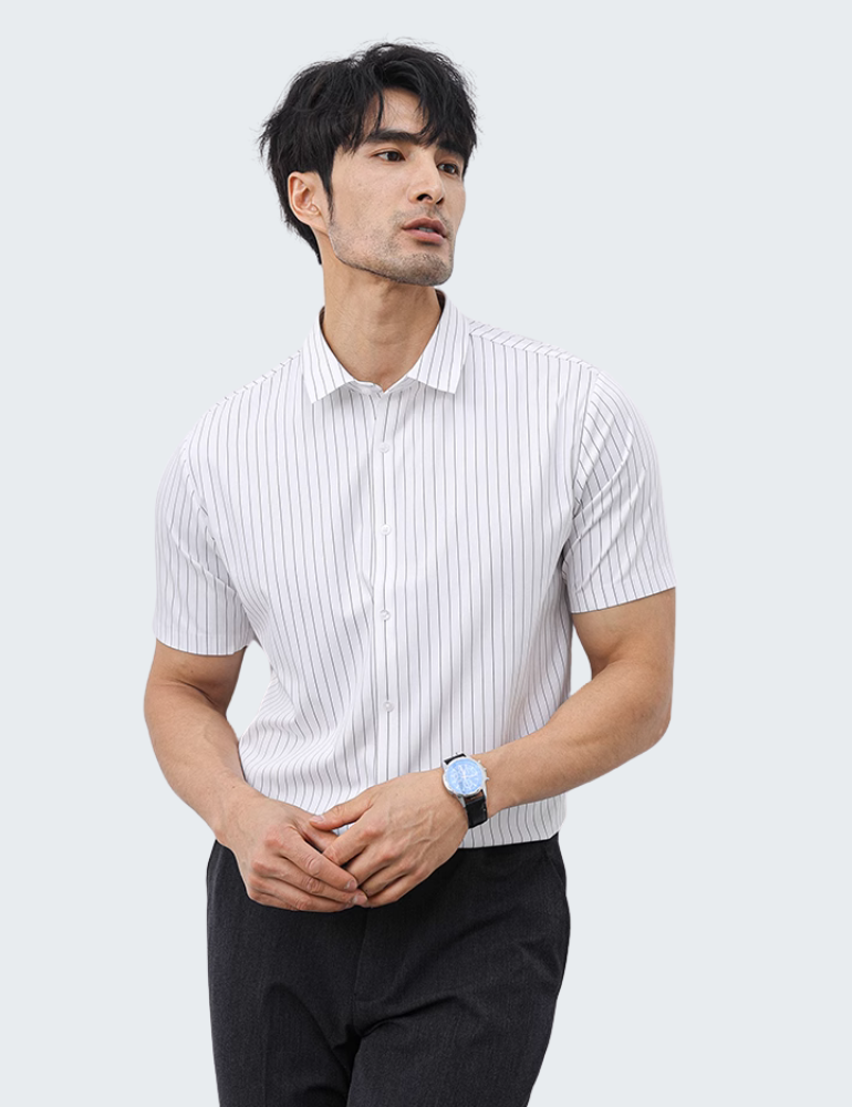 轻奢男士商务条纹衬衫