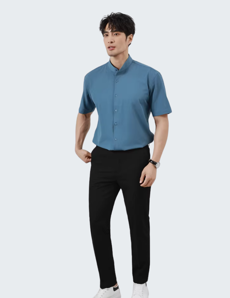 百搭时尚上衣休闲潮流修身衬衣