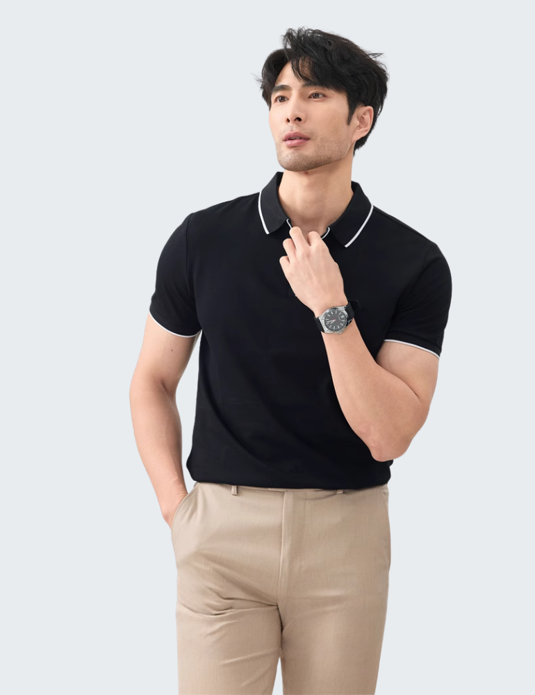 polo衫翻领休闲潮流透气凉感抗皱