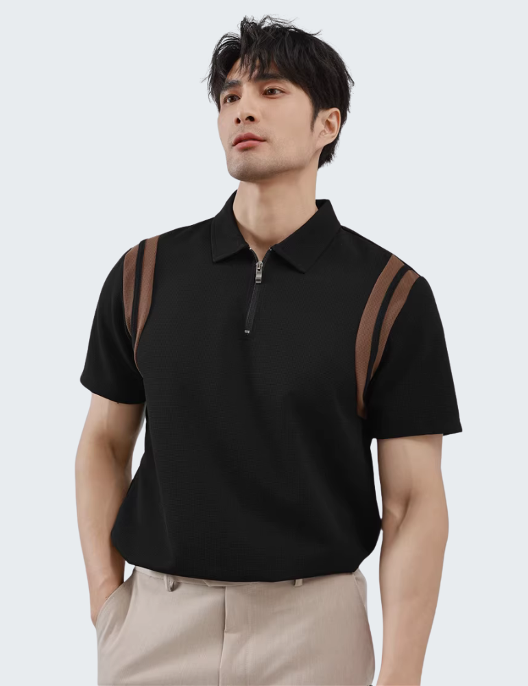 男士修身垂感polo衫