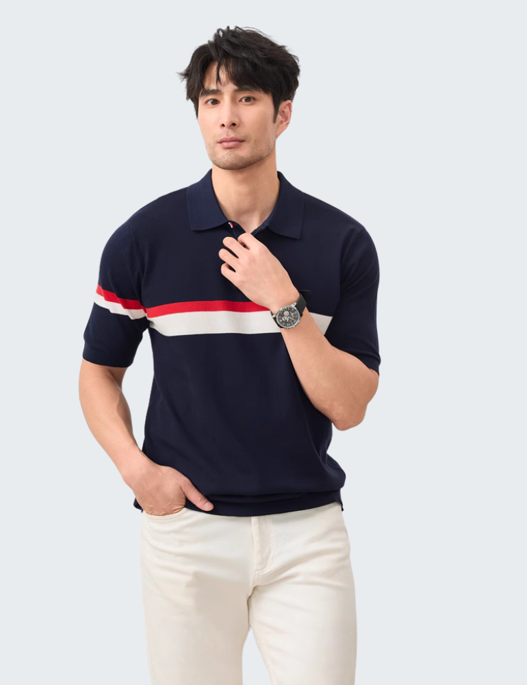 轻熟风polo衫男士翻领短袖T恤